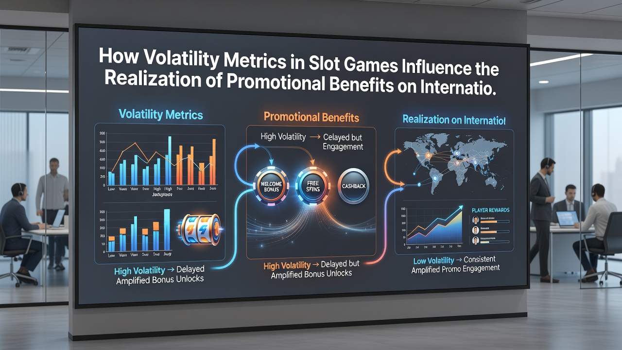 Infographic illustrating how different volatility levels affect bonus completion rates across international casino sites