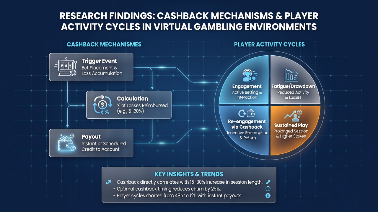 Analyse-Diagramme zu Spieleraktivitätszyklen mit Fokus auf Cashback-Effekte in virtuellen Umgebungen